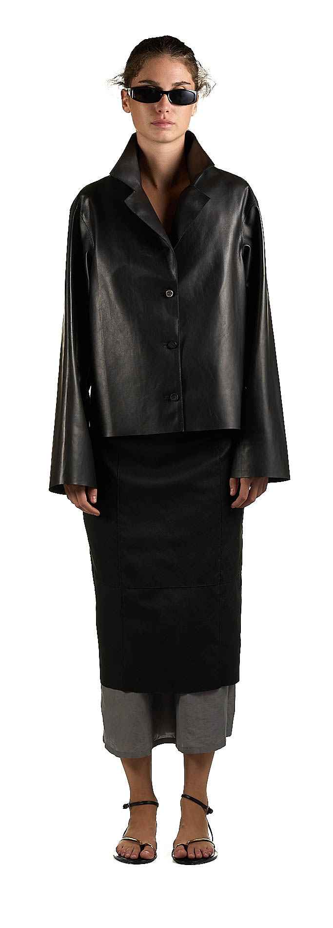DANIELE BASTA LEATHER AND SILVER JACKET